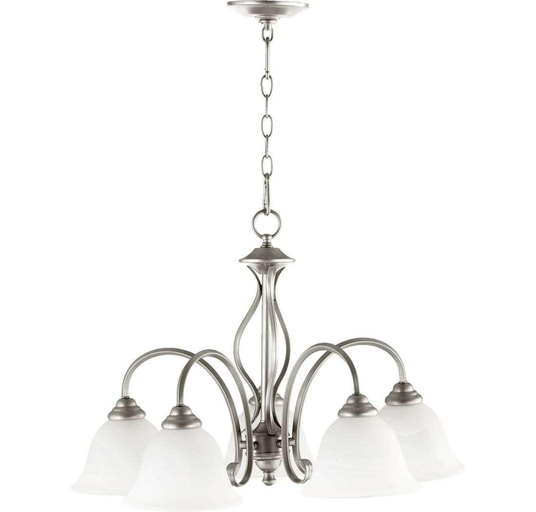 Quorum Spencer 5-Light 20" Dinette & Breakfast Chandelier in Classic Nickel