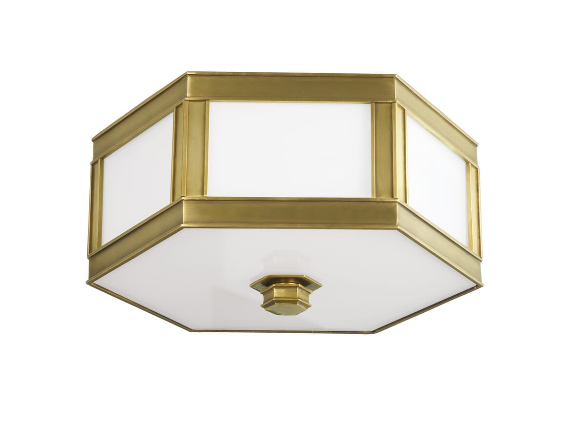 Hudson Valley Nassau Ceiling Light in Aged Brass