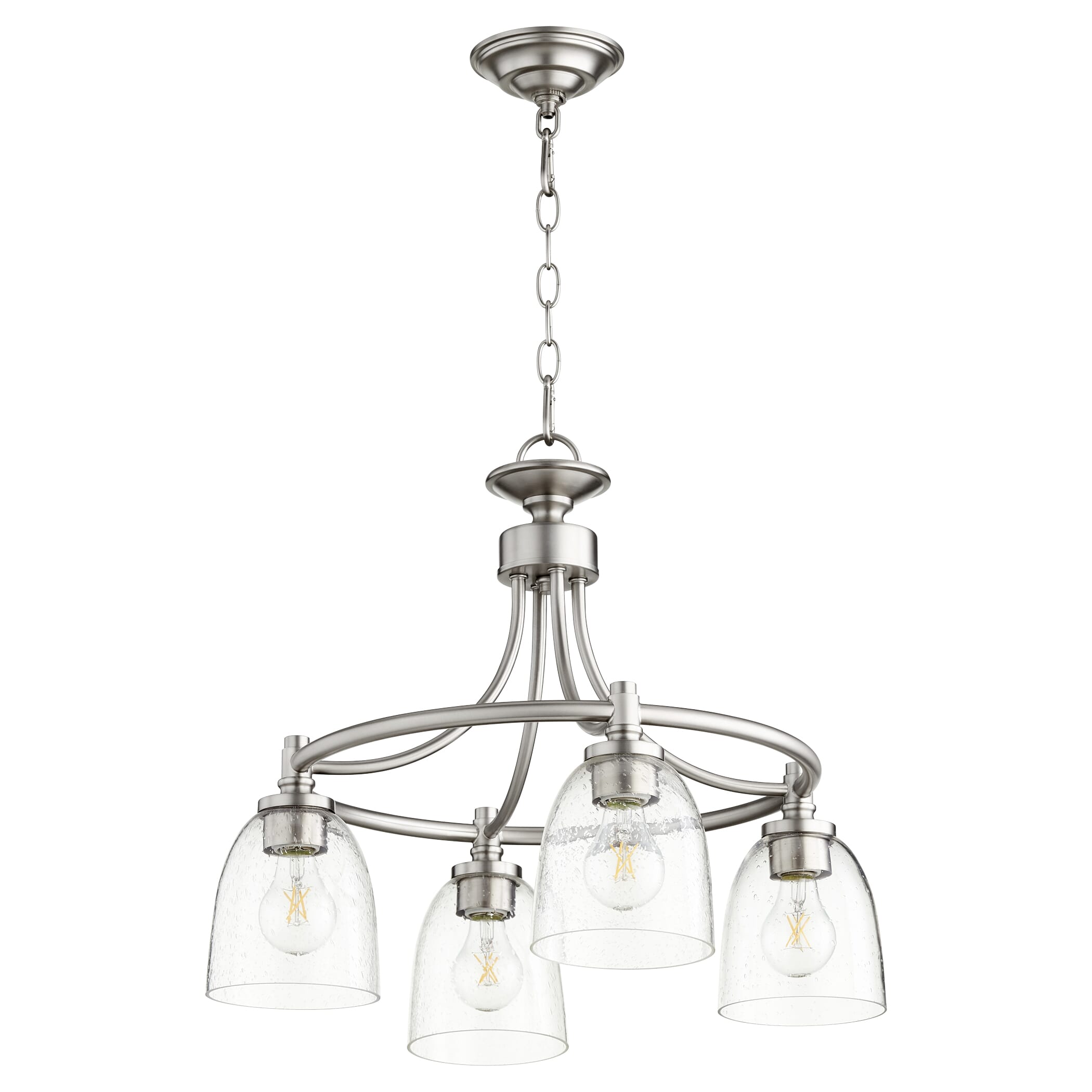 Quorum Rossington 4-Light 18" Dinette & Breakfast Chandelier in Satin Nickel with