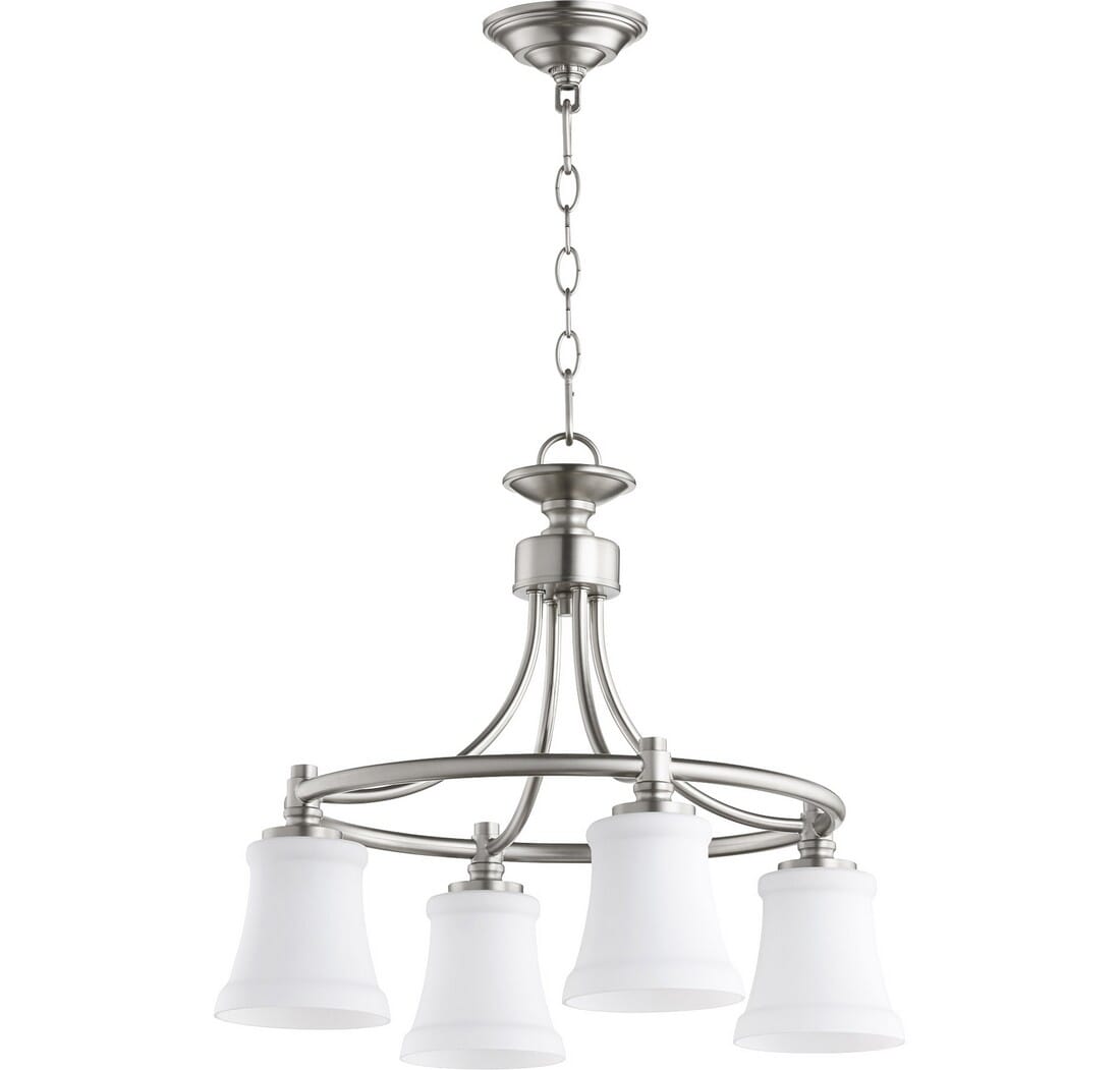 Quorum Rossington 4-Light 18" Dinette & Breakfast Chandelier in Satin Nickel