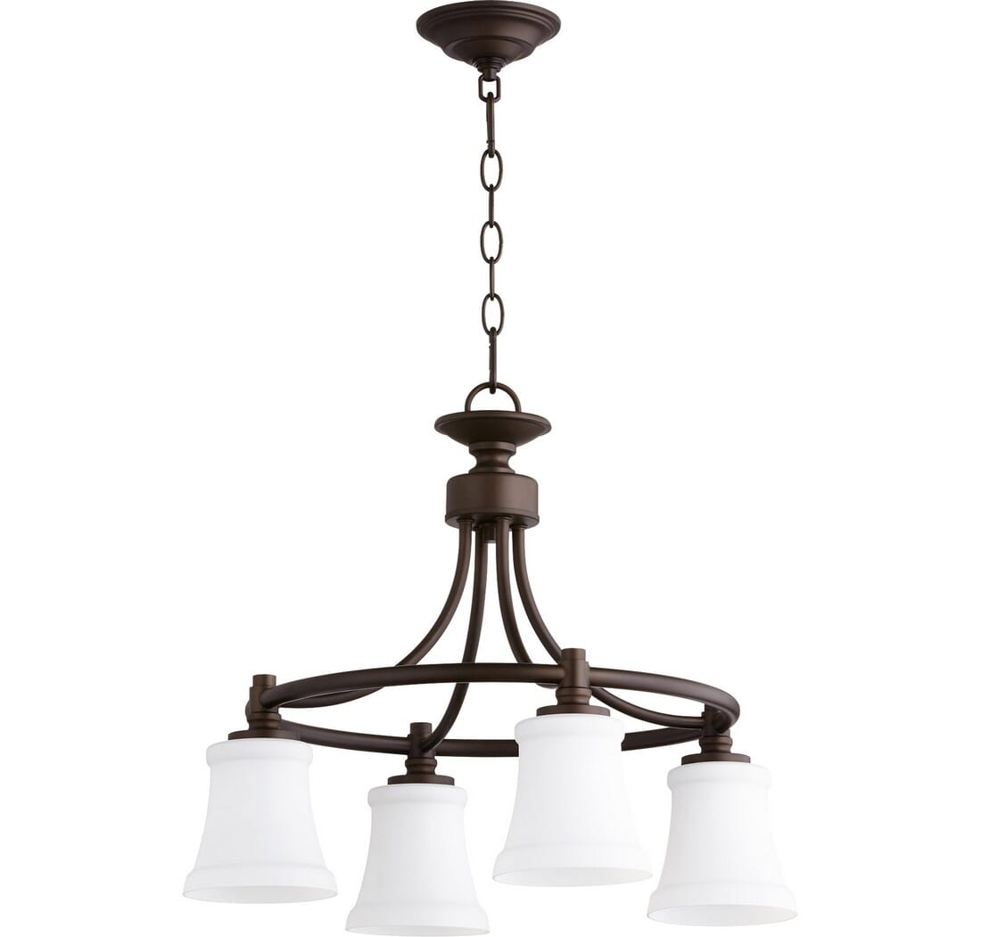 Quorum Rossington 4-Light 18" Dinette & Breakfast Chandelier in Oiled Bronze