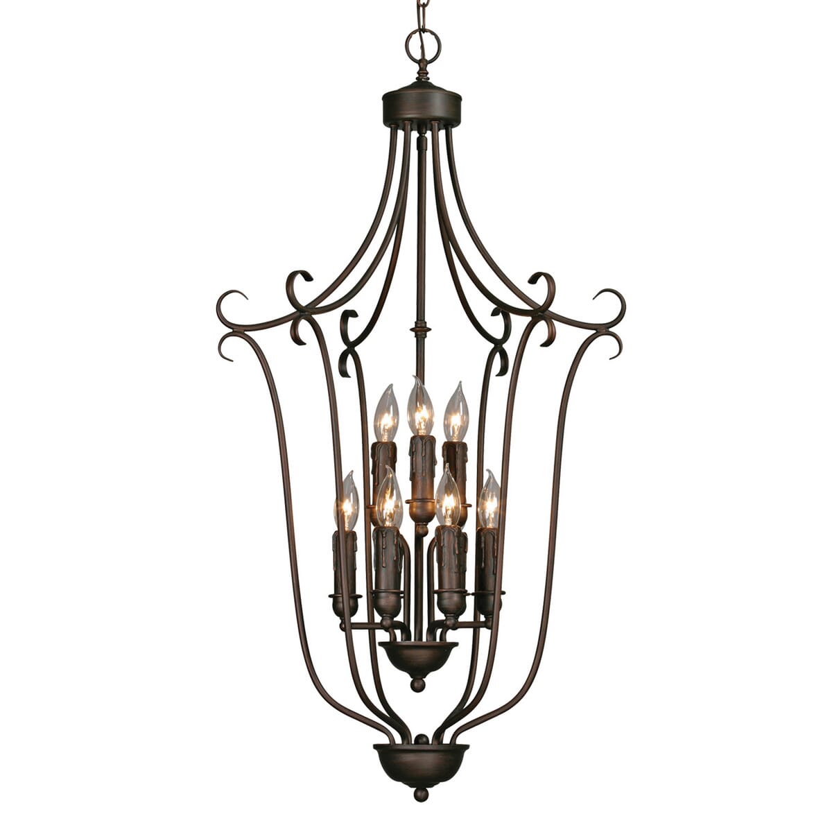 Golden 9-Light Foyer Light in Rubbed Bronze