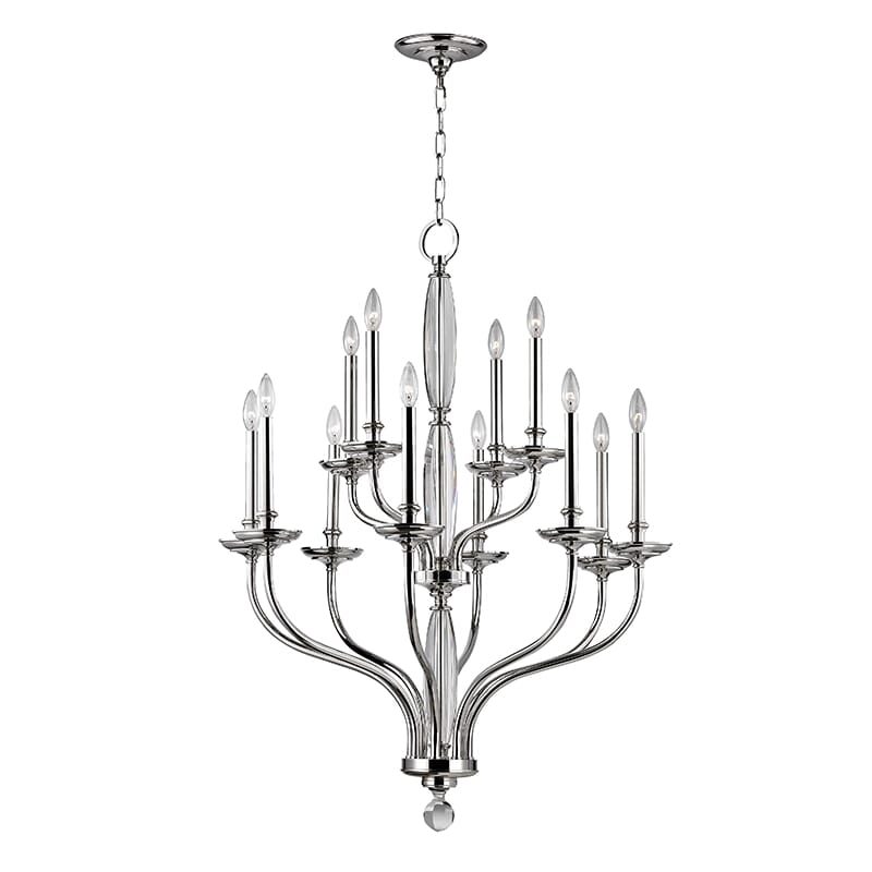 Hudson Valley Lauderhill 12-Light Chandelier in Polished Nickel