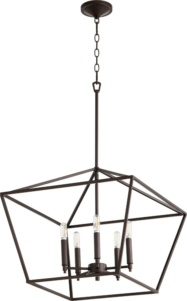 Quorum Gabriel 5-Light 21" Foyer Light in Oiled Bronze