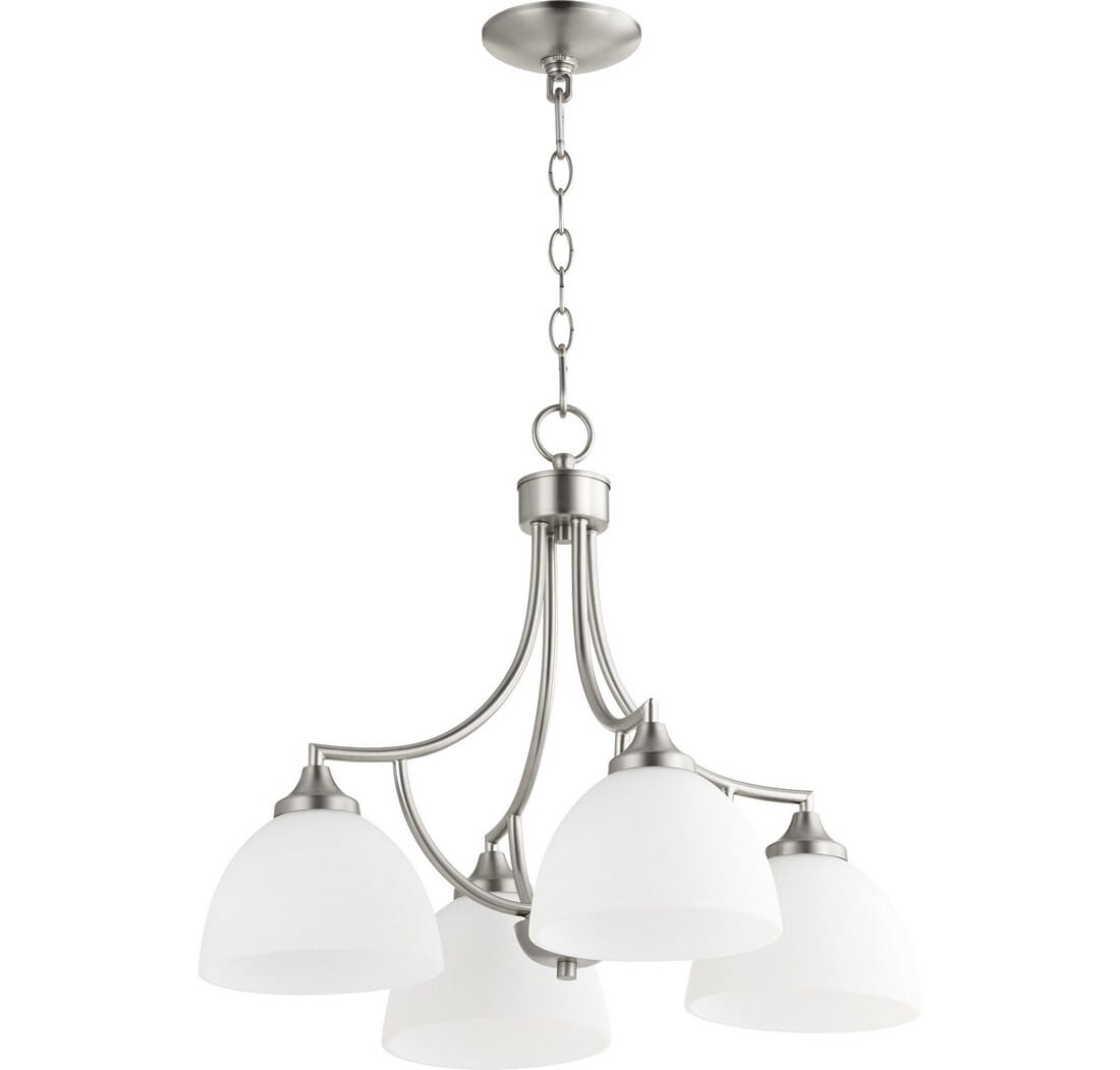 Quorum Enclave 4-Light 18" Dinette & Breakfast Chandelier in Satin Nickel