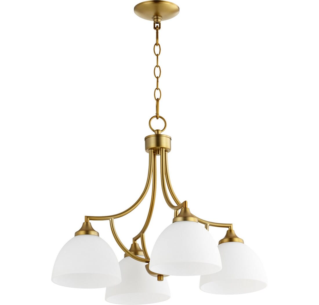 Quorum Enclave 4-Light 18" Dinette & Breakfast Chandelier in Aged Brass