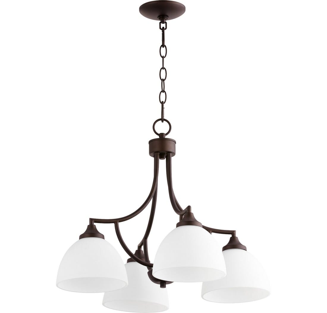 Quorum Enclave 4-Light 18" Dinette & Breakfast Chandelier in Oiled Bronze