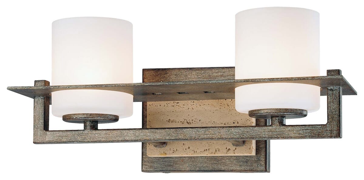 Minka Lavery Compositions 2-Light 13" Bathroom Vanity Light in Aged Patina Iron