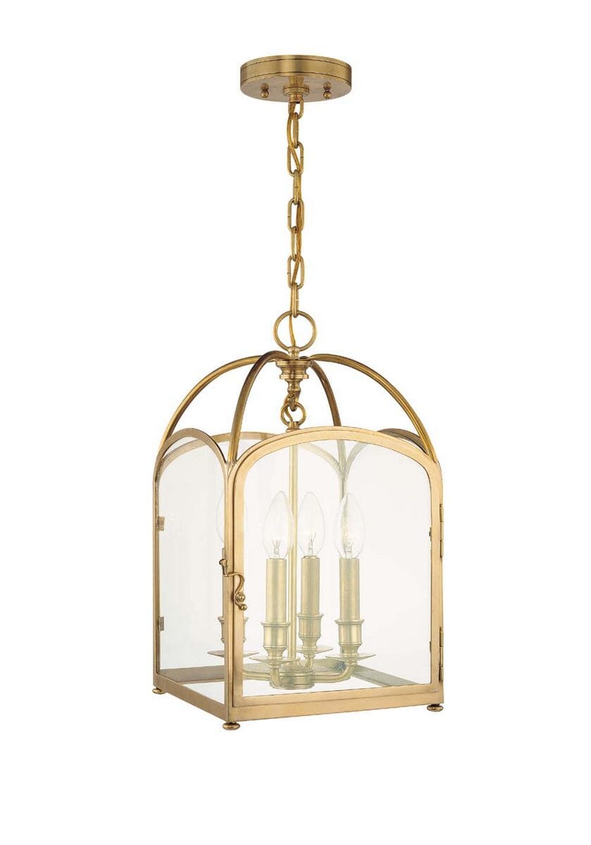 Hudson Valley Oxford 4-Light 18" Pendant Light in Aged Brass