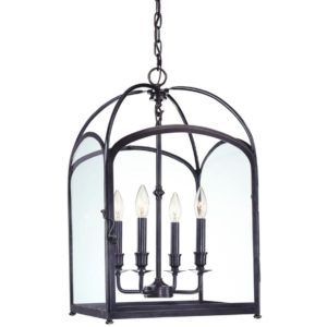 Hudson Valley Oxford 4-Light 22" Pendant Light in Old Bronze