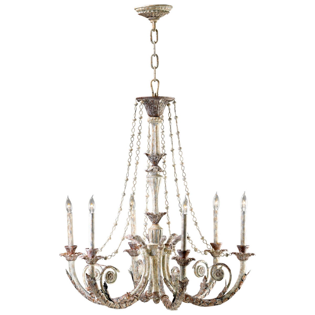 Cyan Design Abelle 33.5" 6-Light Chandelier in Parisian White