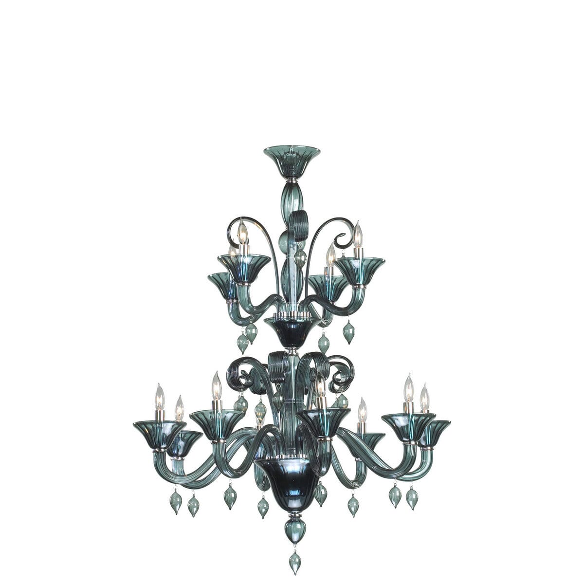 Cyan Design Treviso 33" 12-Light Indigo Smoke Chandelier in Chrome