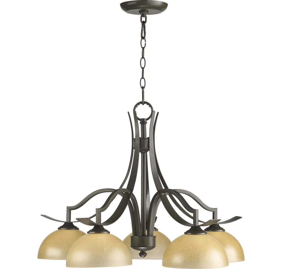 Quorum Atwood 5-Light 25" Dinette & Breakfast Chandelier in Oiled Bronze