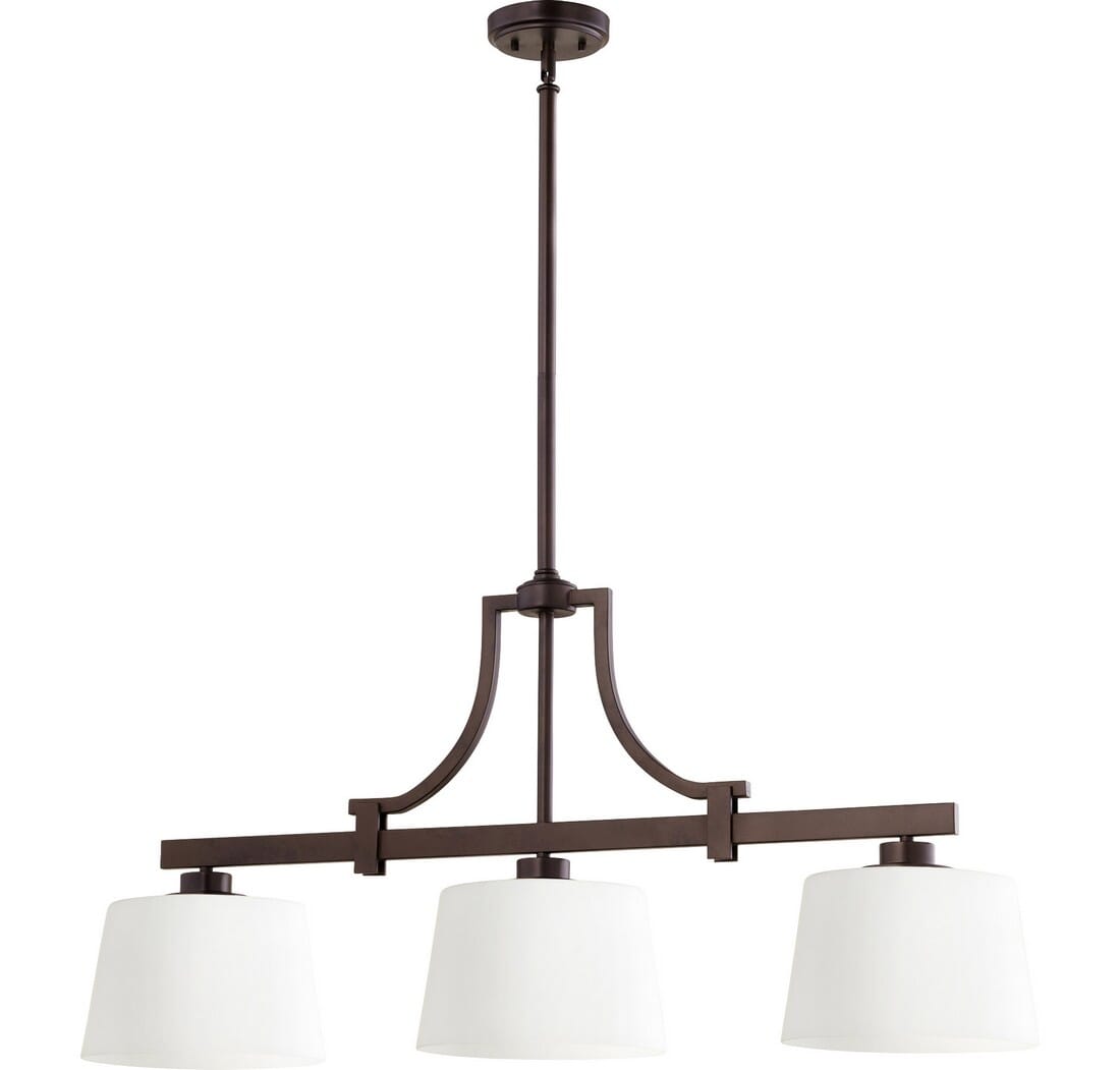 Quorum Lancaster 3-Light 10" Ceiling Island Light in Oiled Bronze