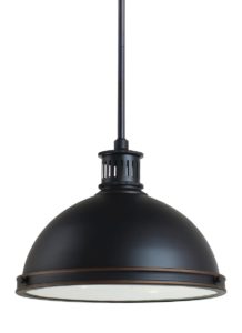 Sea Gull Pratt Street Metal 2-Light 10" Pendant Light in Autumn Bronze