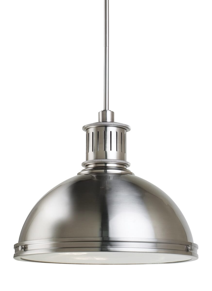 Sea Gull Pratt Street Metal 3-Light 13" Pendant Light in Brushed Nickel