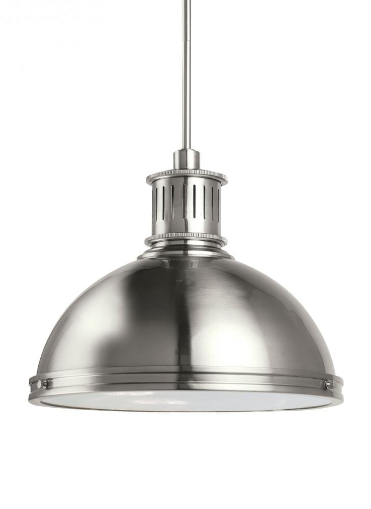 Sea Gull Pratt Street Metal 3-Light 13" Pendant Light in Brushed Nickel