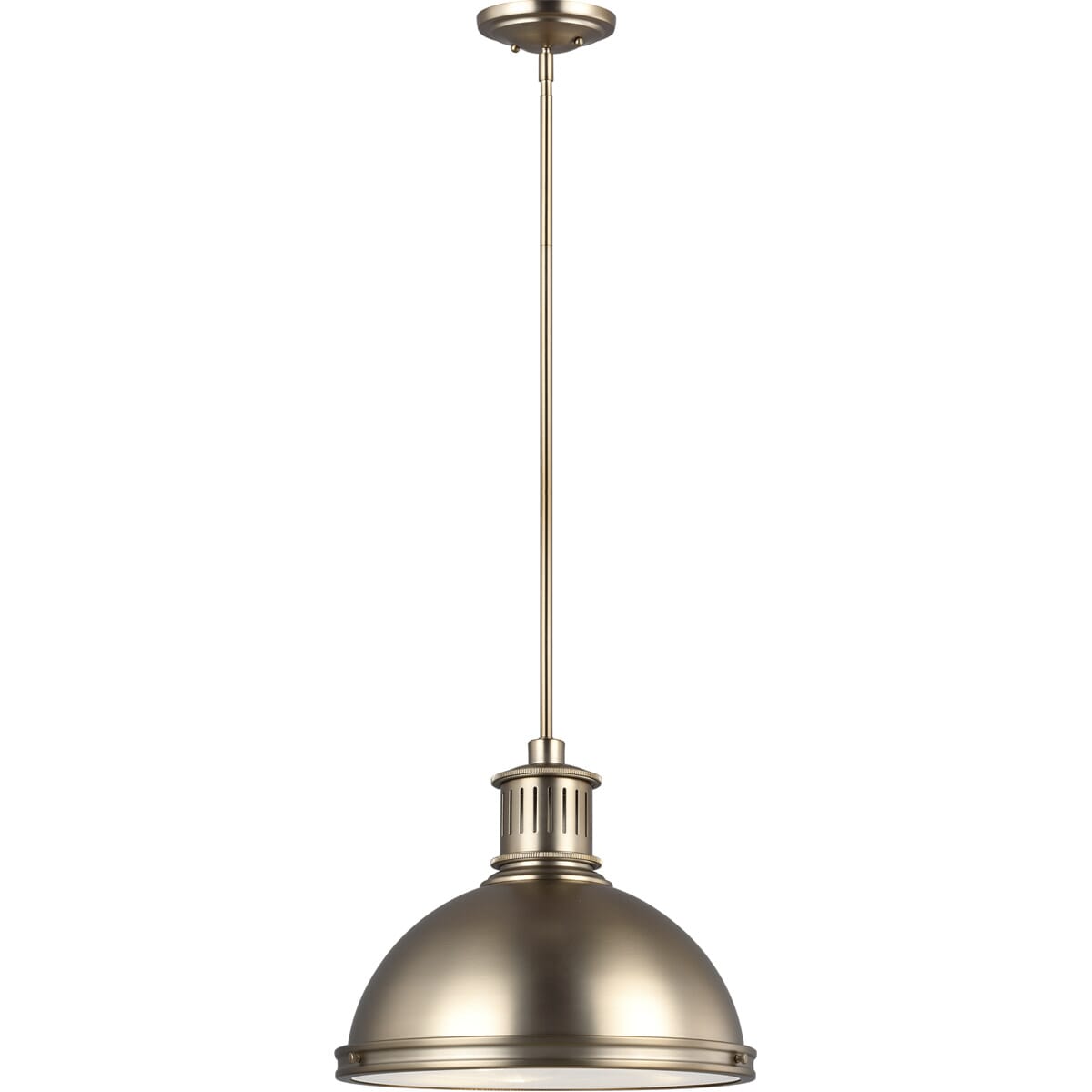 Sea Gull Pratt Street Metal 3-Light 13" Pendant Light in Satin Brass