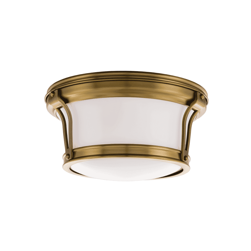 Hudson Valley Newport 2-Light Ceiling Light in Aged Brass