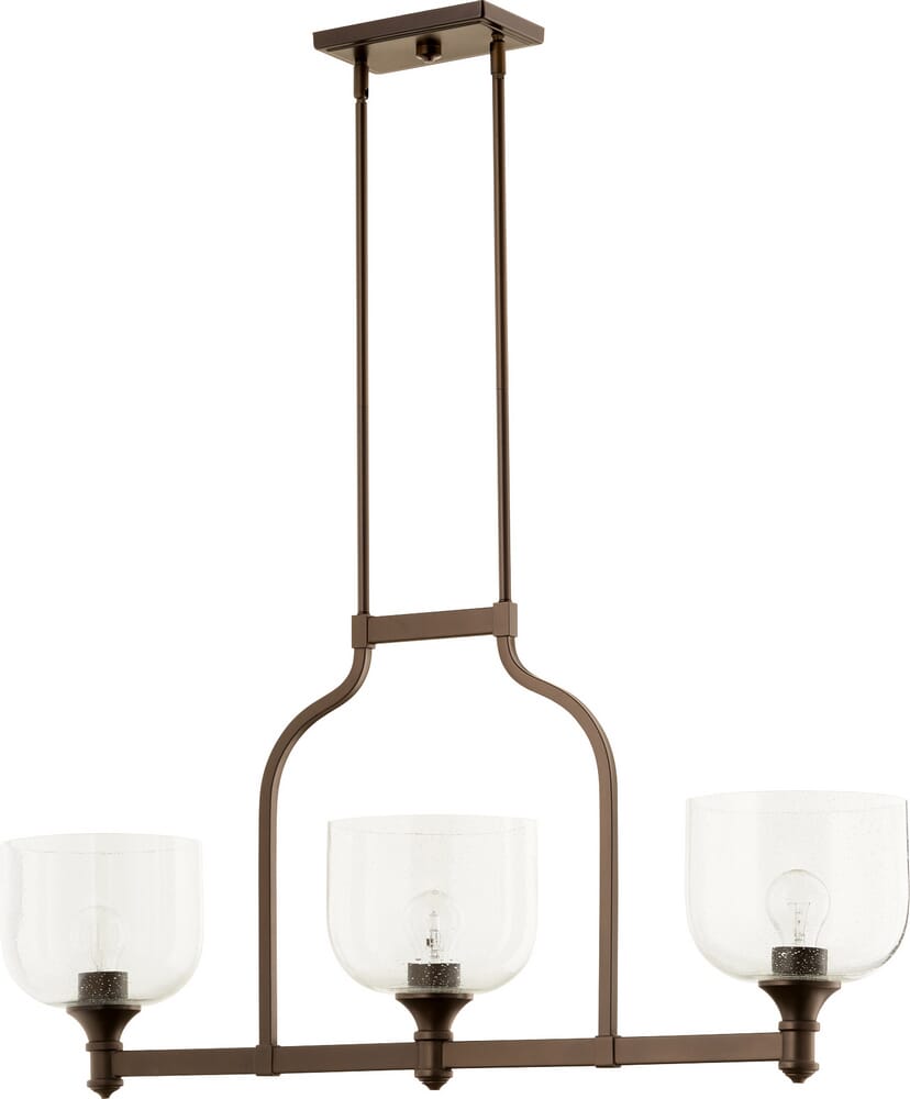 Quorum Richmond 3-Light Kitchen Island Light in Oiled Bronze