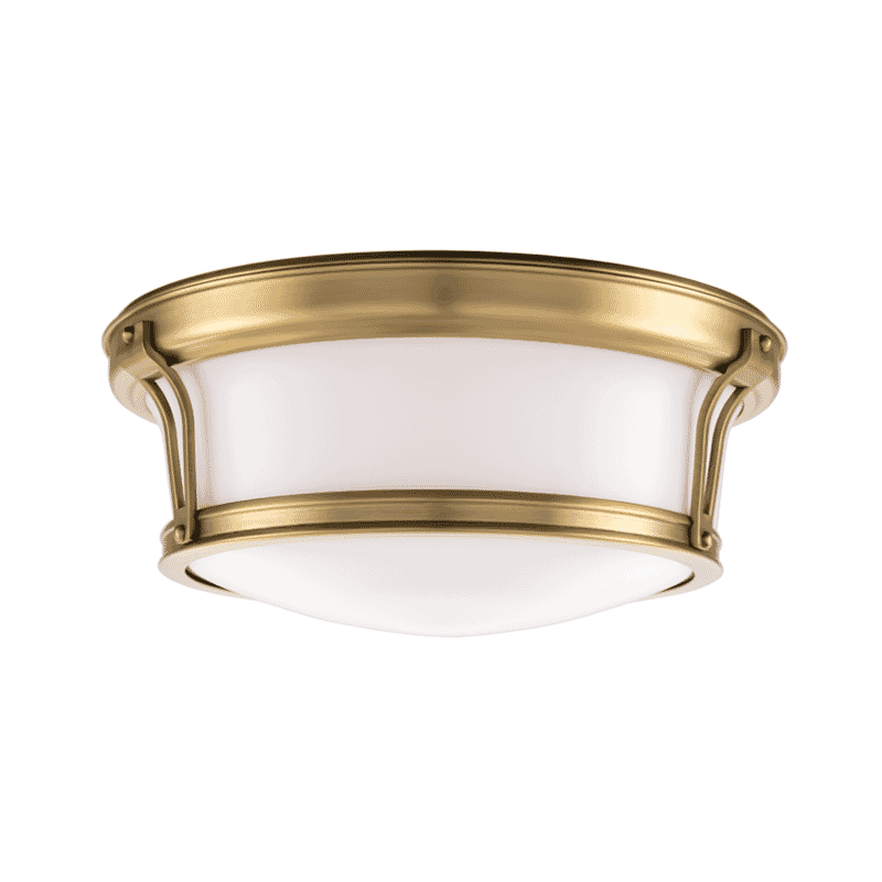 Hudson Valley Newport 2-Light Ceiling Light in Aged Brass