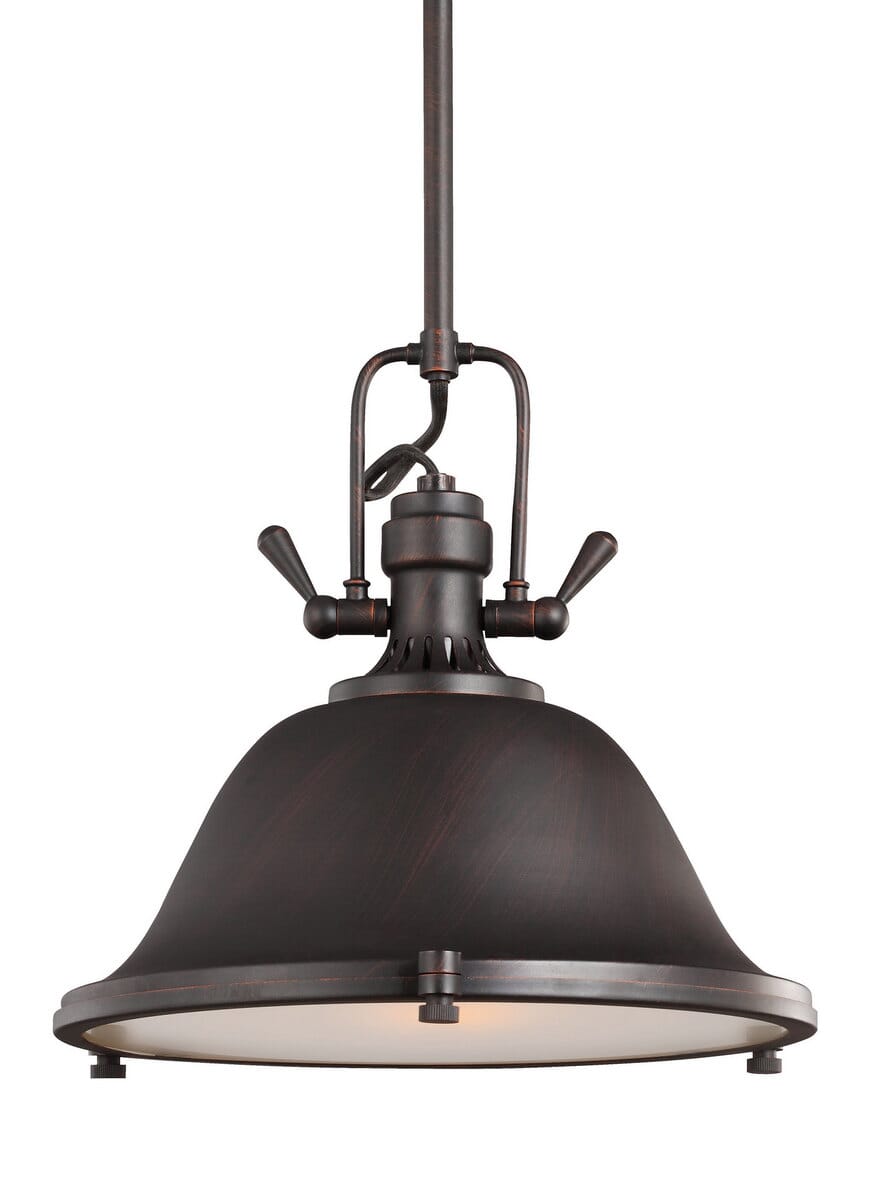 Sea Gull Stone Street 12" Pendant Light in Bronze