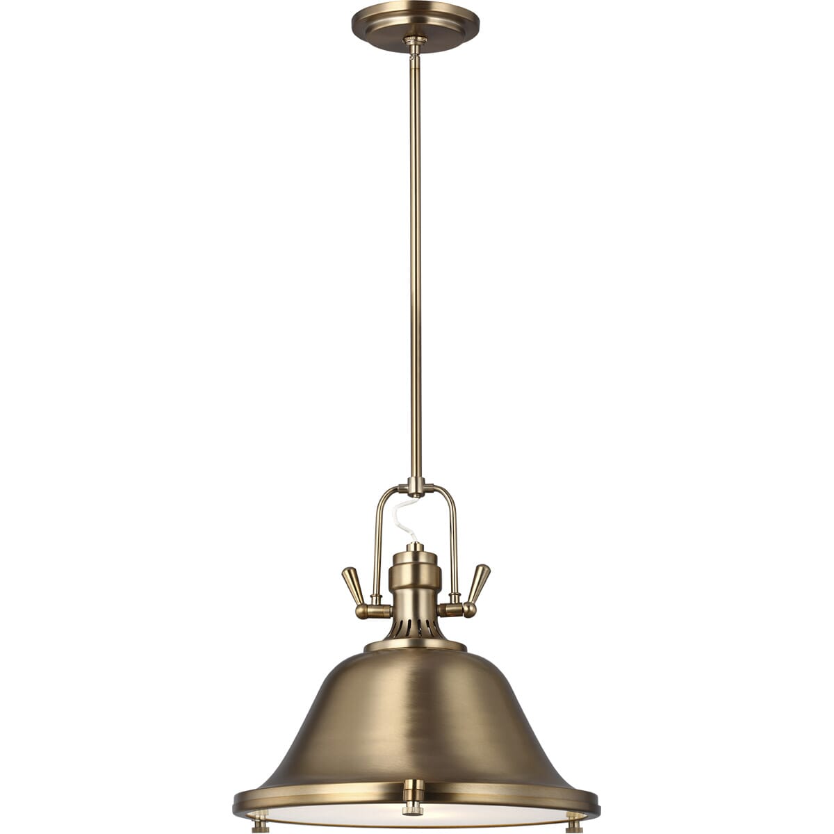 Sea Gull Stone Street 2-Light 16" Pendant Light in Satin Brass