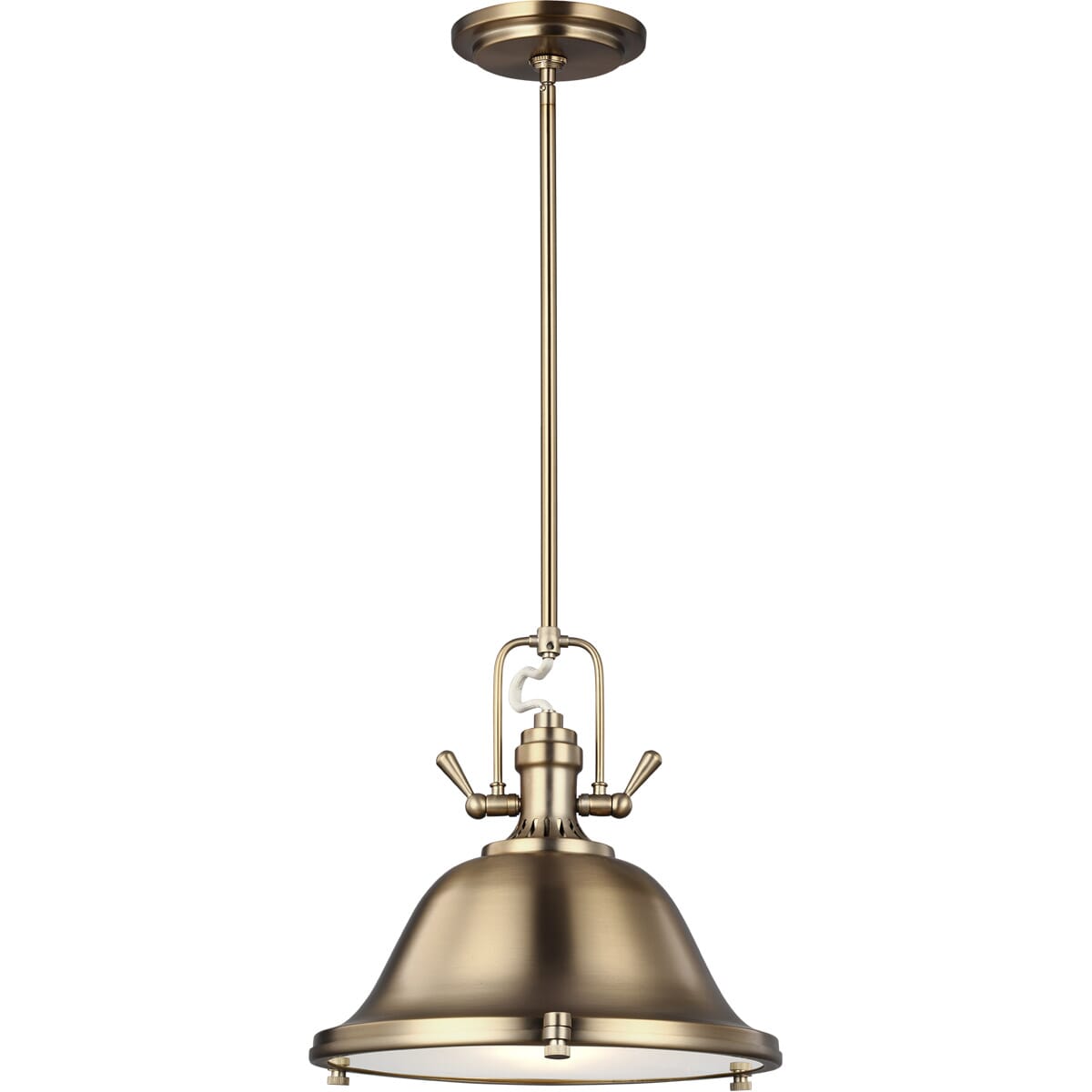 Sea Gull Stone Street 3-Light 20" Pendant Light in Satin Brass