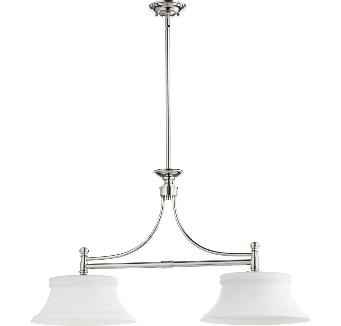 Quorum Rossington 2-Light 14" Ceiling Island Light in Polished Nickel