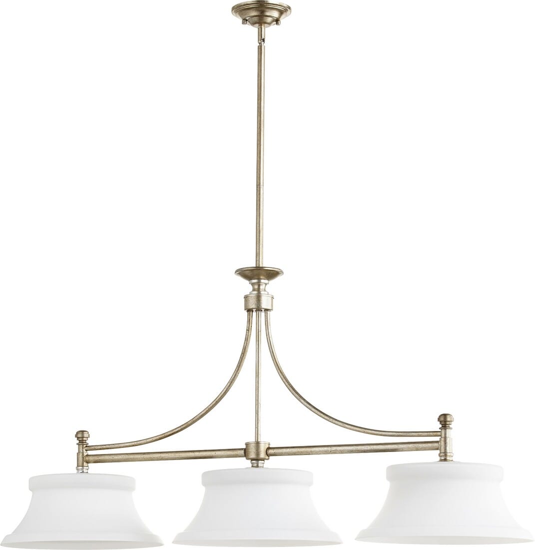 Quorum Rossington 3-Light 14" Ceiling Island Light in Aged Silver Leaf