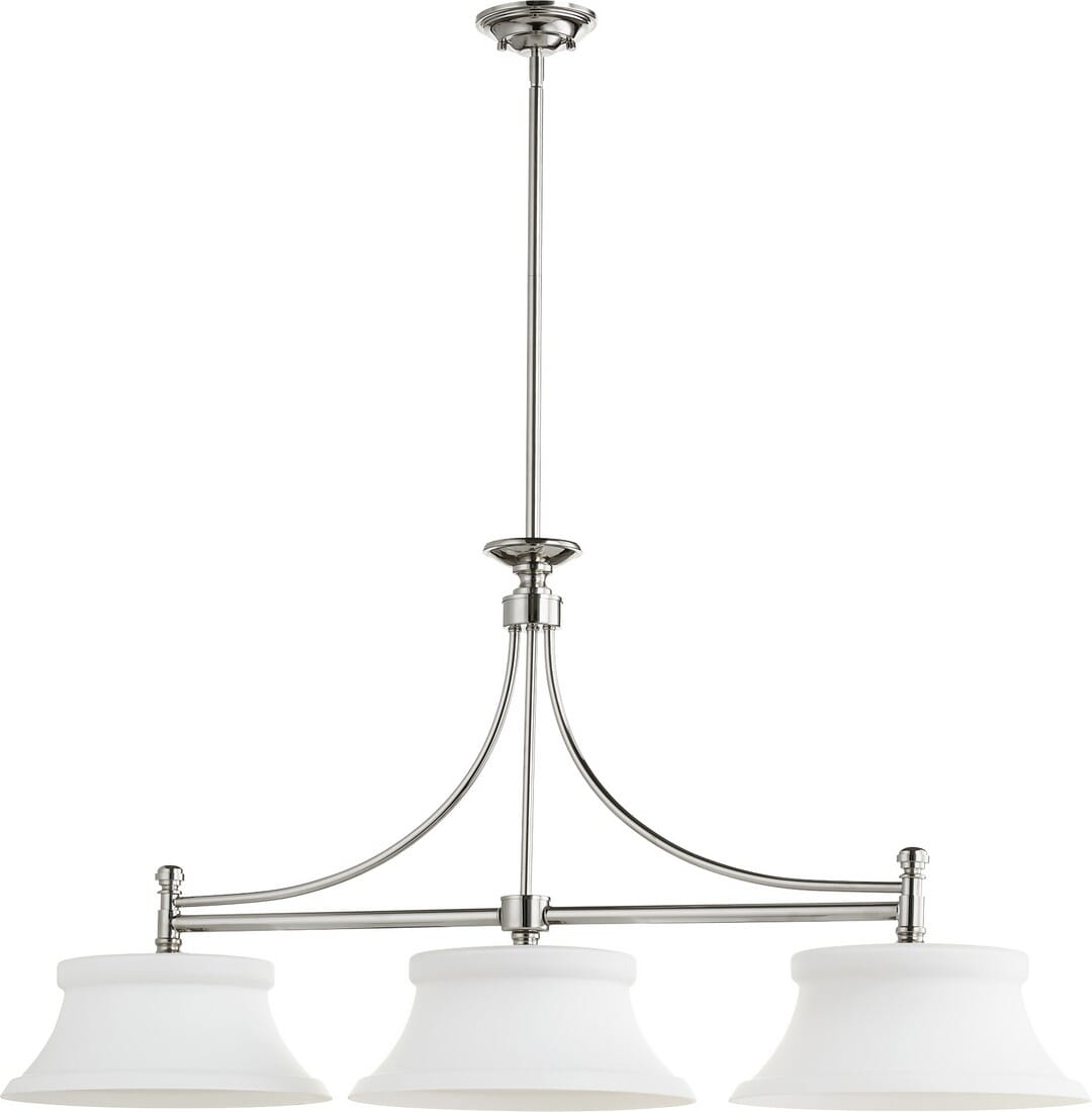 Quorum Rossington 3-Light 14" Ceiling Island Light in Polished Nickel