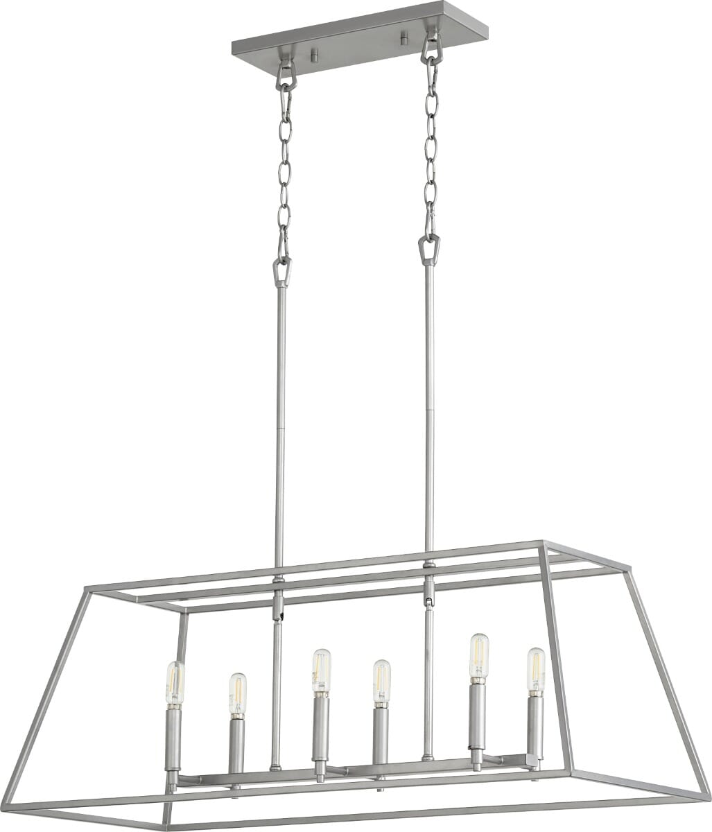 Quorum Gabriel 6-Light 15" Pendant Light in Classic Nickel