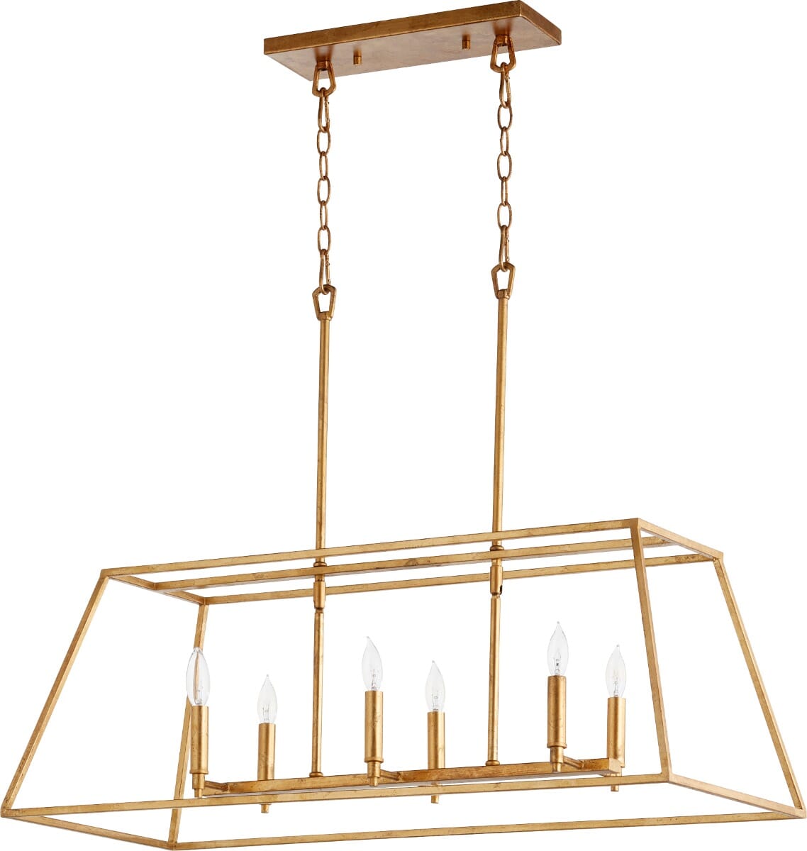 Quorum Gabriel 6-Light 15" Pendant Light in Gold Leaf