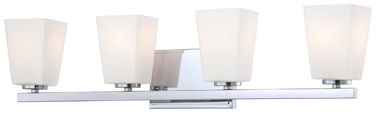 Minka Lavery City Square 4-Light Bathroom Vanity Light in Chrome