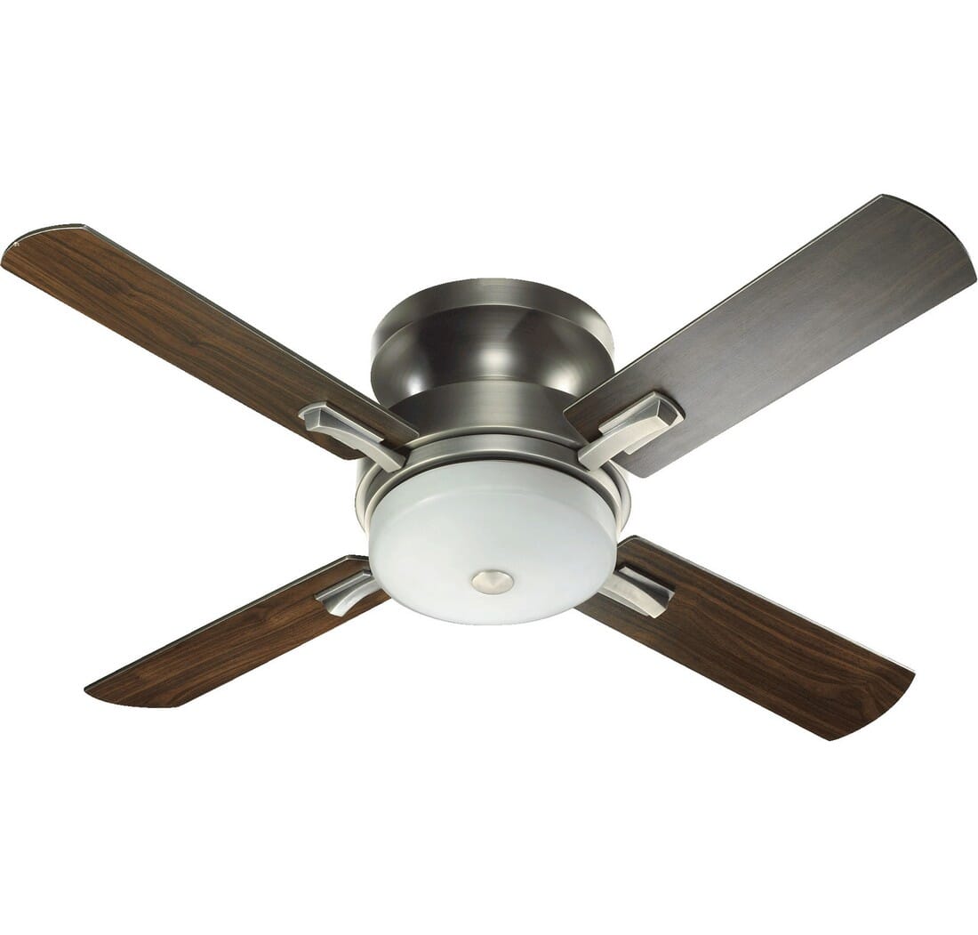 Quorum Davenport 3-Light 52" Indoor Flush Mount Ceiling Fan in Antique Silver