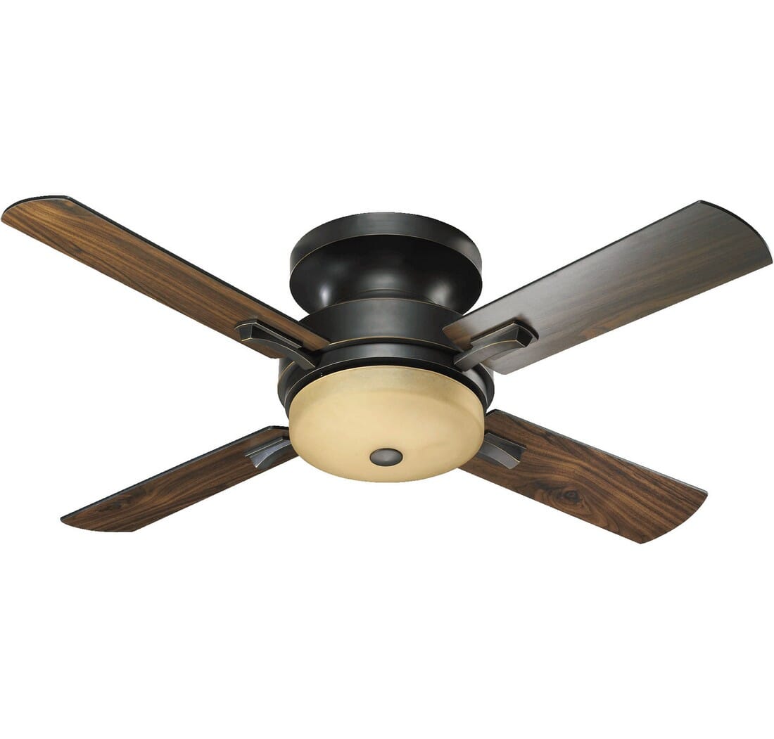 Quorum Davenport 3-Light 52" Indoor Flush Mount Ceiling Fan in Old World