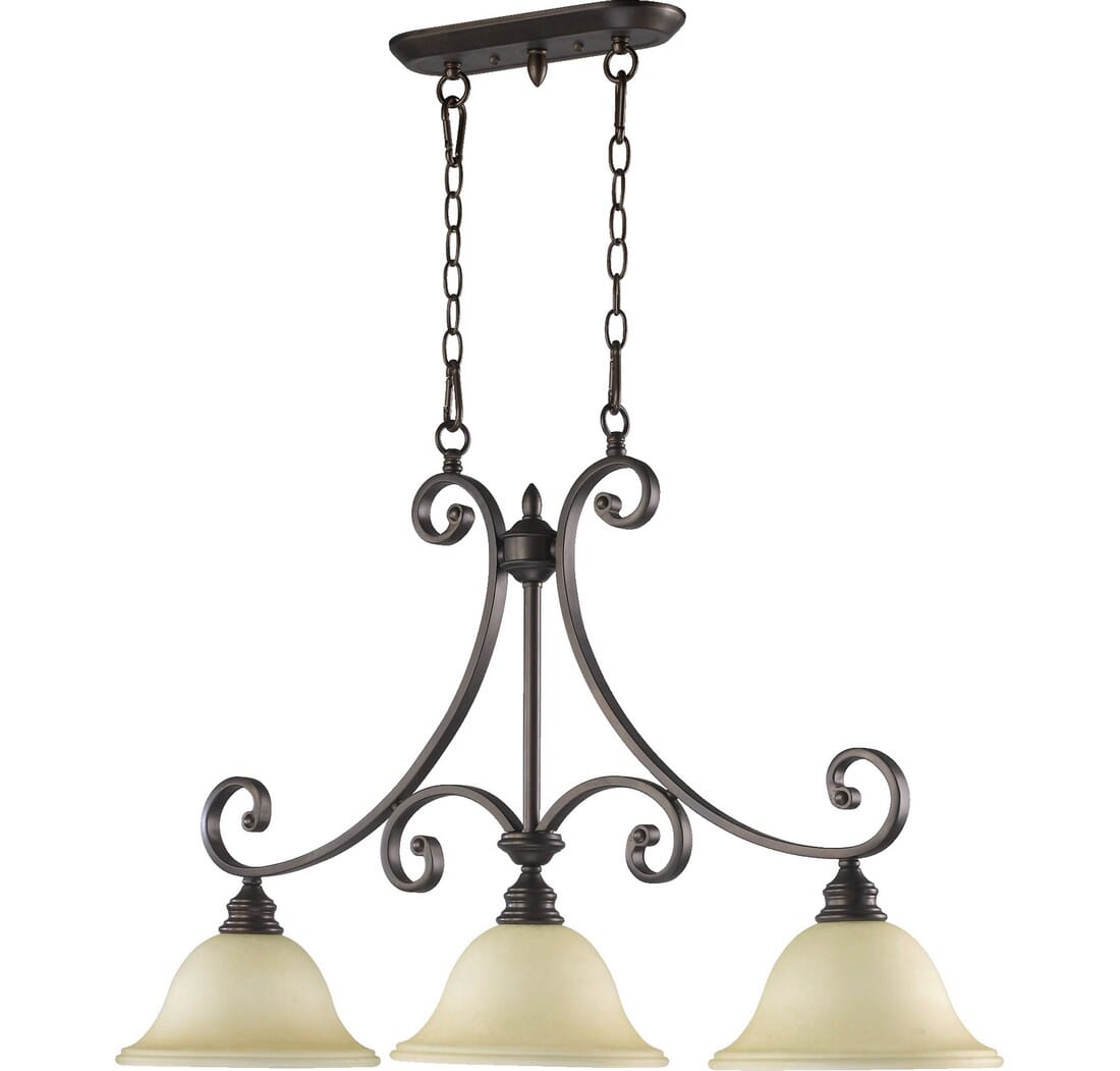 Quorum Bryant 3-Light Ceiling Island Light in Oiled Bronze