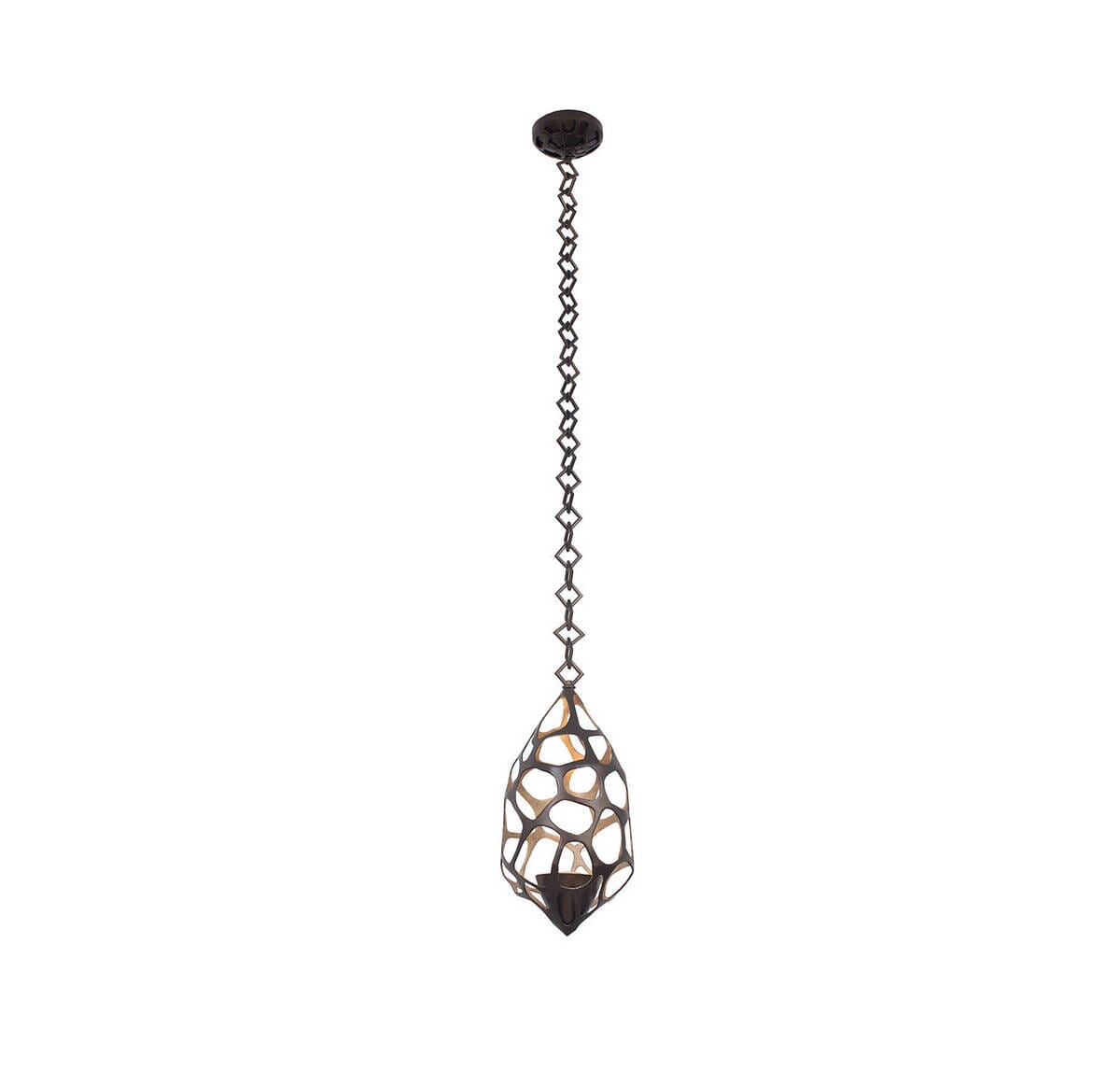 Kalco Fossil 1-Light Mini Pendant in Bronze Gold