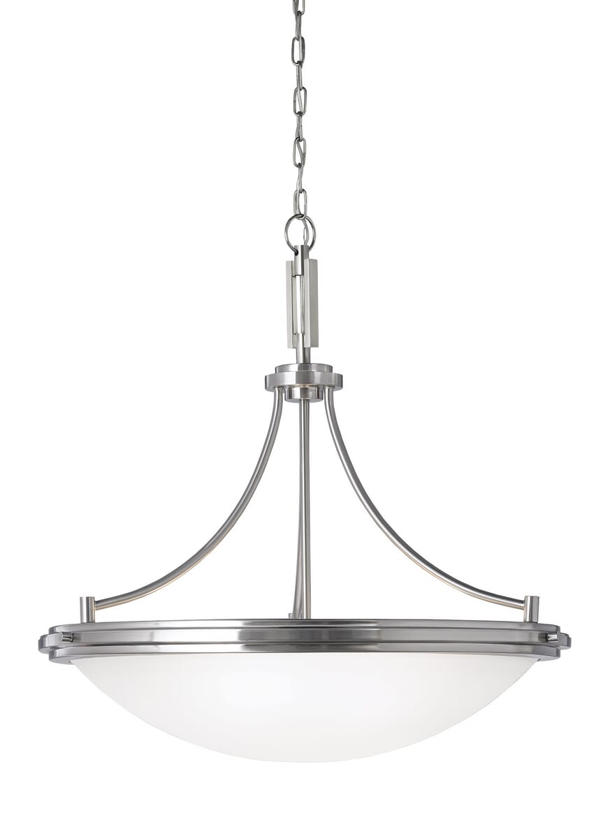 Sea Gull Winnetka 4-Light 28" Pendant Light in Brushed Nickel