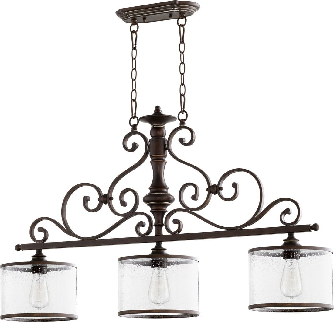 Quorum San Miguel 3-Light 9" Ceiling Island Light in Vintage Copper