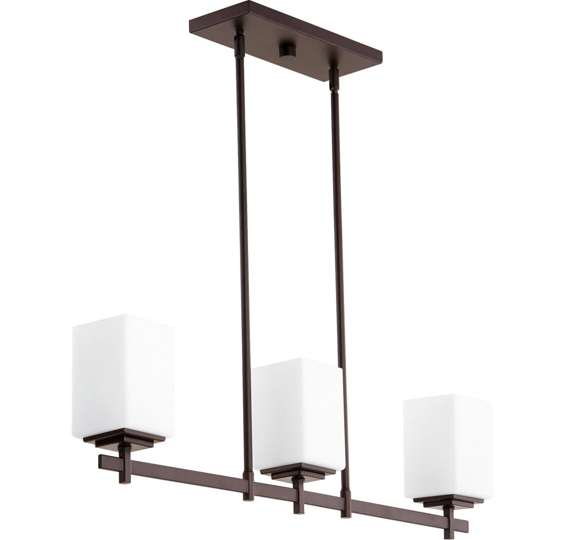 Quorum Delta 3-Light 4" Ceiling Island Light in Oiled Bronze