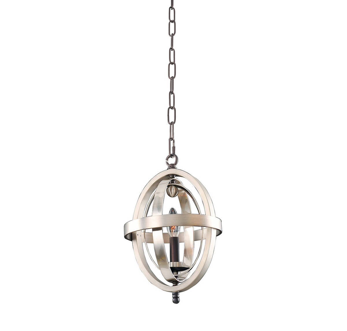 Kalco Rothwell 1-Light Mini Pendant in Polished Satin Nickel