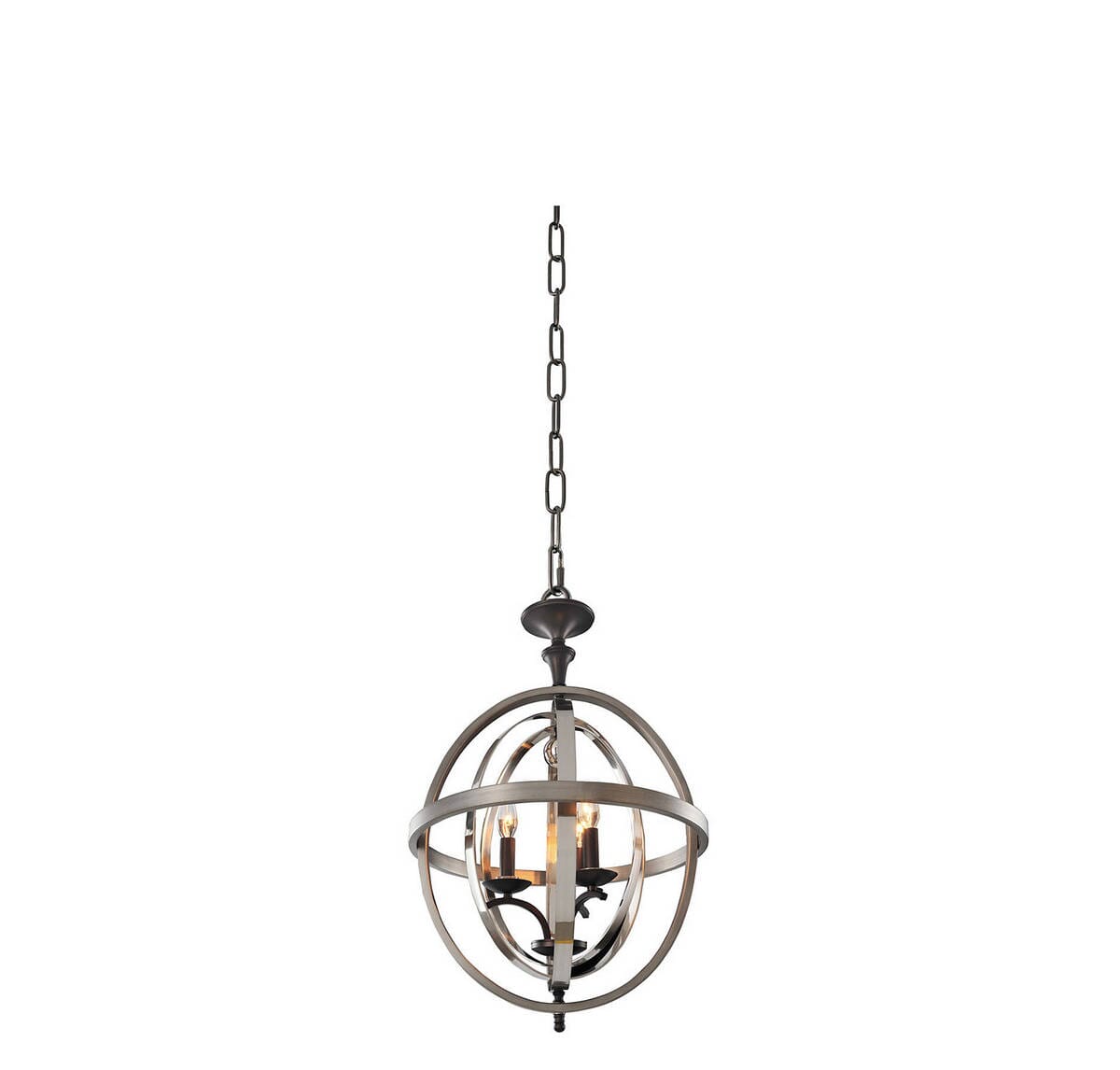 Kalco Rothwell 3-Light Pendant in Polished Satin Nickel