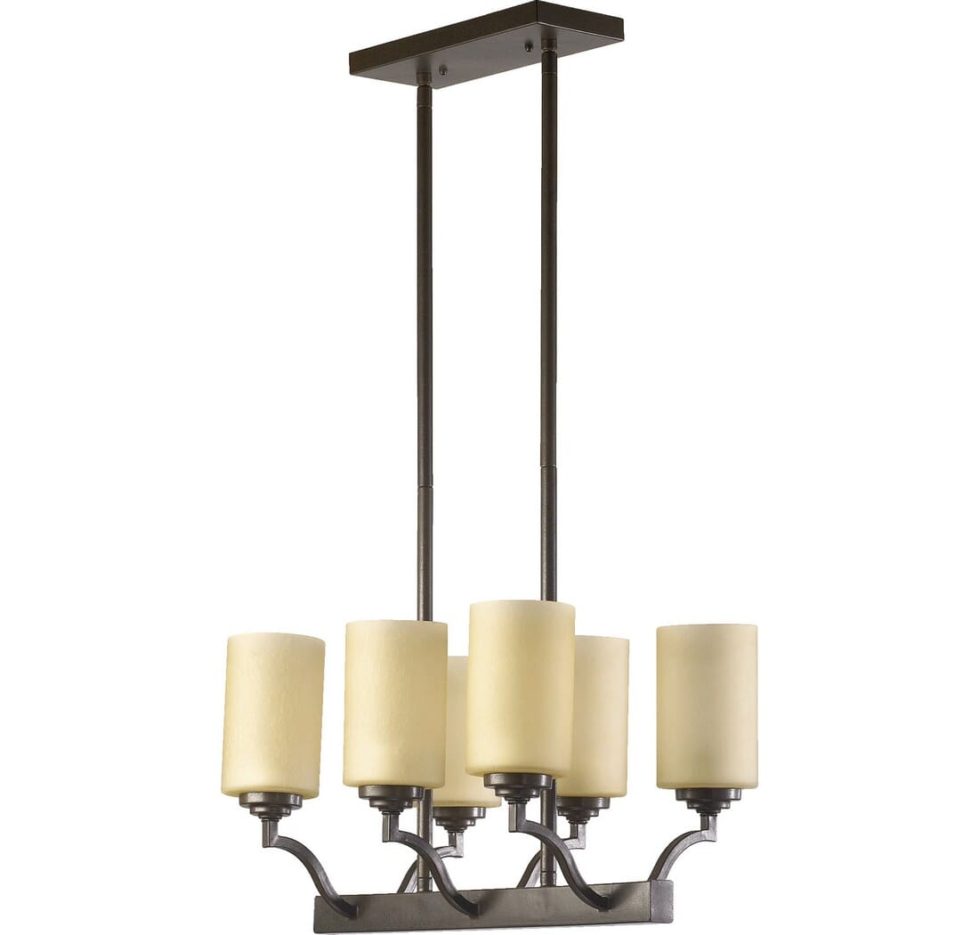 Quorum Atwood 6-Light 13" Ceiling Island Light in Oiled Bronze