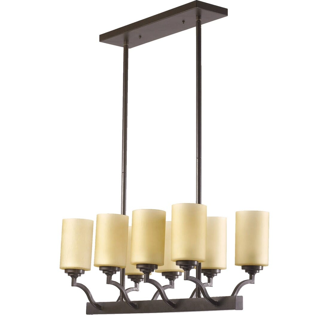 Quorum Atwood 8-Light 13" Ceiling Island Light in Oiled Bronze