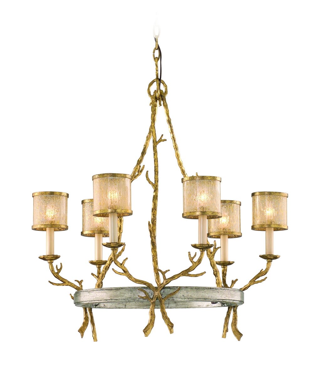 Corbett Parc Royale 6-Light Transitional Chandelier in Gold And Silver Leaf