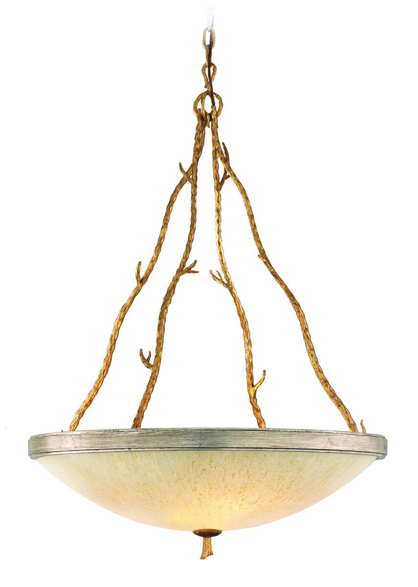 Corbett Parc Royale 5-Light Pendant Light in Gold And Silver Leaf