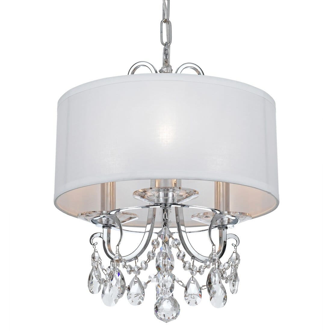 Crystorama Othello 3-Light 15" Mini Chandelier in Polished Chrome with Clear Swarovski Strass Crystals