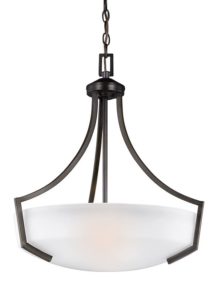 Sea Gull Hanford 3-Light 23" Pendant Light in Bronze