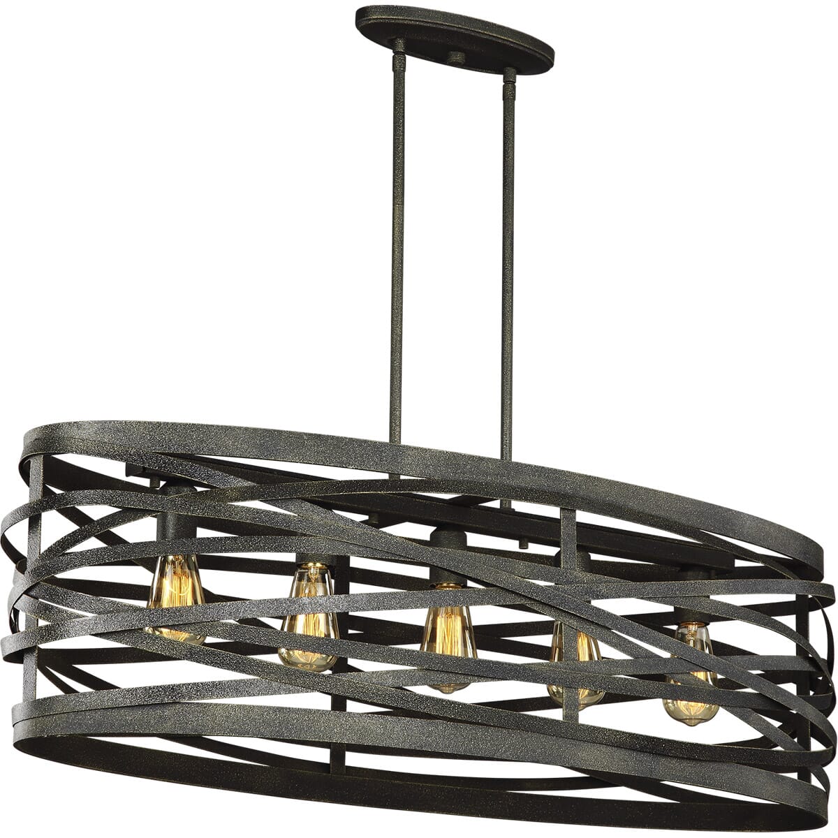 Sea Gull Cowen 5-Light 12" Pendant Light in Obsidian Mist